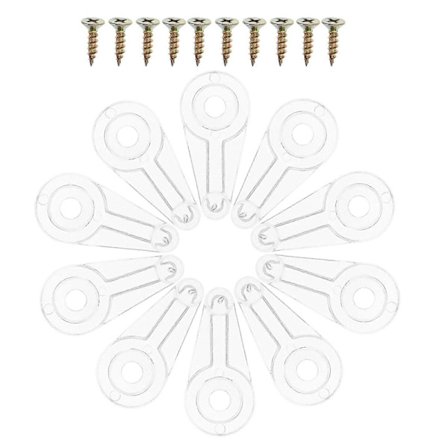 50 stk. Gjennomsiktige glassfesteklipssett med skruer for å feste glasskapdører og vinduer Glasspanelholdere Speilklipssett[D]
