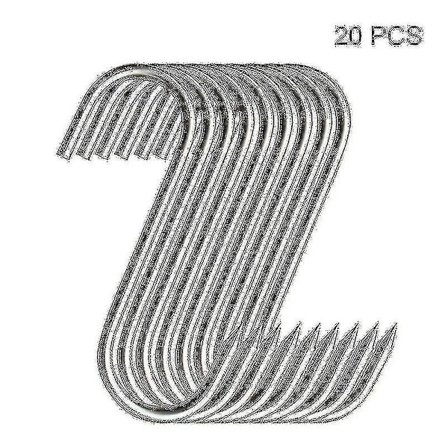 20 kpl ruostumattomasta teräksestä valmistettuja koukkuja terävällä kärjellä lihakauppaan, keittiöön, kuuma- ja kylmäsavustukseen, käytännöllinen 