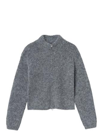 Nlfnulo Ls Short Knit Cardigan Grey LMTD