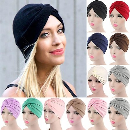 Dame Turban Wrap Muslim Chemo Caps Hijab Hatter Bandana Hodeskjerf