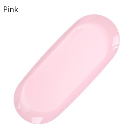 IC 1 stk rustfritt stål brett skrivebord kosmetisk oppbevaring smykker metall rosa