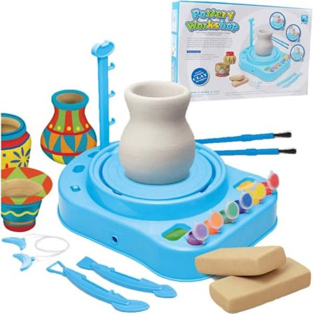 Elektrisk Drejskiva med Verktyg, Lera & Färg - 10 delar