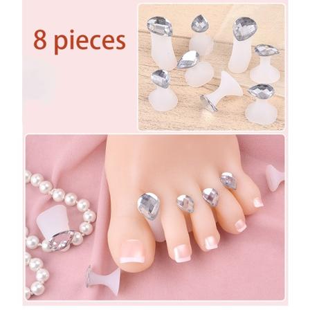 8-pack Mjuka Silikon Tåseparatorer Finger- och Tåseparatorer