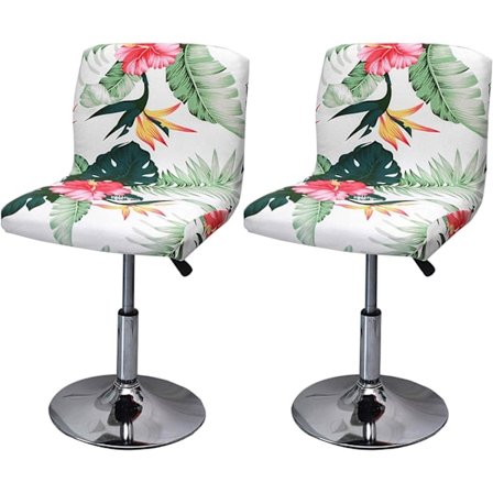 Stretch Bar Pallskydd, 2PCS Tryckt Hög Pallskydd för Bar Hög Matstolsskydd, Matstolsskydd(safflower)