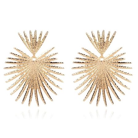 Hjärtformade dinglande örhängen Stud örhängen Guld Stjärnor Överdrivna