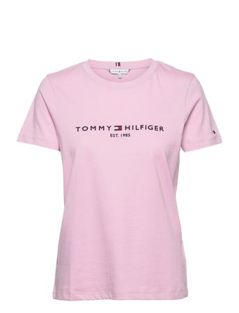 Regular Hilfiger C-Nk Tee Ss T-shirt Top Lyserød Tommy Hilfiger