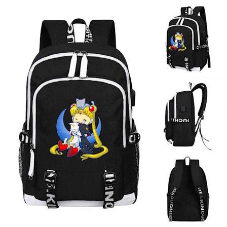 Sailor Moon Ryggsekk Luna Anime Skolesekk Dataveske_yu