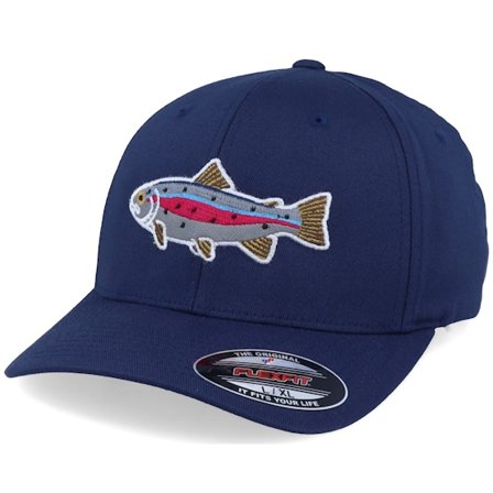 Skillfish - Blue - flexfit - Cap - Rainbow Trout Applique Navy Flexfit - Hatstore