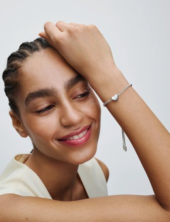 Pandora Engravable Medium Heart Sterling Silver Charm - Silver - ONE SIZE