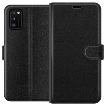 Samsung Galaxy A41 Musta Kotelo PU