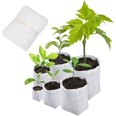 600 stk biologisk nedbrytbare planteposer planteskole 6 størrelser non-woven