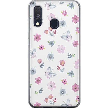 Mobilskal till Samsung Galaxy A40 med Blommor och fjärillar