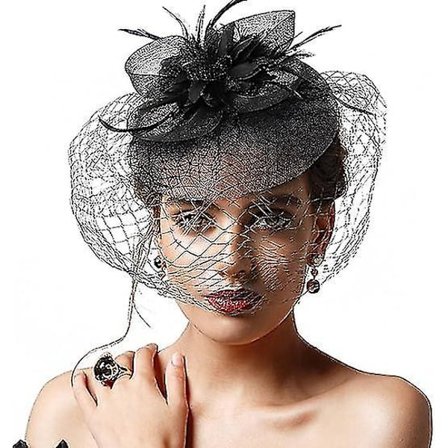 Fascinator Hat Feather Wedding Ladies Day Headband ja Clip Cocktail Tea Party Hat tytöille ja naisille