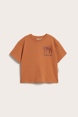 Kappahl | Kortermet T-skjorte med trykk Brun 86/92 | Brun