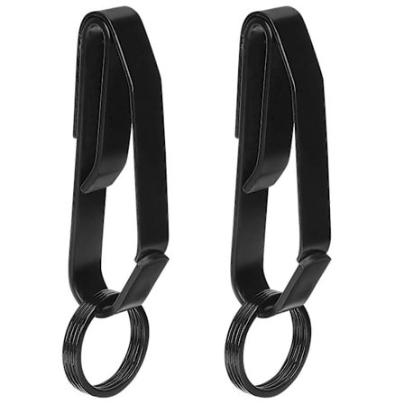 2 stk. nøkkelholder for belte, stålbelte, nøkkelknippe med hurtigutløser