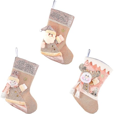 Jule-Strømper, 16 '' 3D Snemand Glitter, Julegavepose, Børne-Hængende Strømper, Hjemmedekoration, Fest