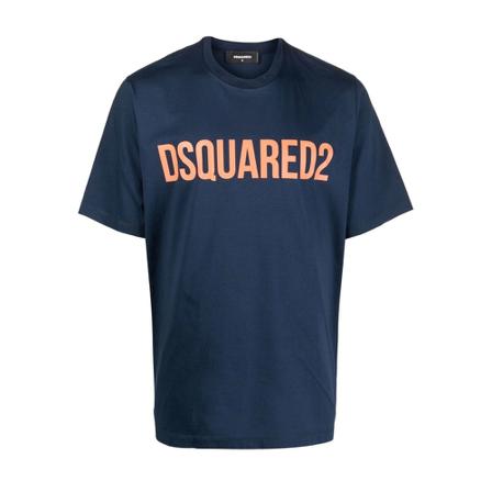 Dsquared2, T-shirt With Logo Blauw, Heren, Maat:S