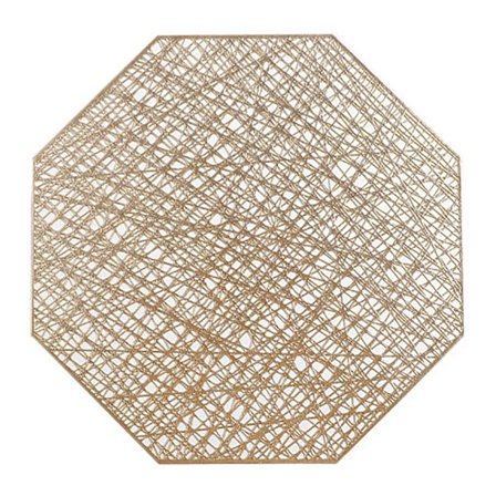 4 stk. spisebrikker spisemåtte PVC bordskåner vaskbar ottekantet til hjem hotel restaurant