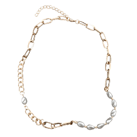 Complement Kort Halsband Med Kedja Och Pärlor Dam Guld