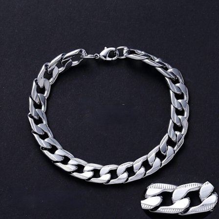 Stilfuldt titanium armbånd til mænd i grå sølv punk