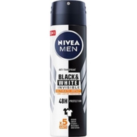 Nivea - Men Invisible Black & White Ultimate Impact - Antiperspirant spray 150ml