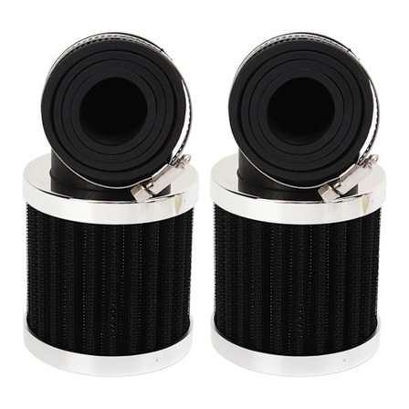 2 stk Motorsykkel Luftfilter 90 Graders Vinkel Luftinntak Rensere for 28mm‐48mm Forgasserdyse Moped Scooter ATV Dirt Bike Svart