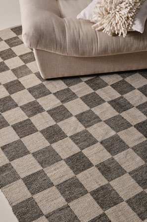 Jotex - Vanlig Vevd Teppe Polyester Beige/brun BENTO - Kjøp Glattvevde tepper hos Jotex