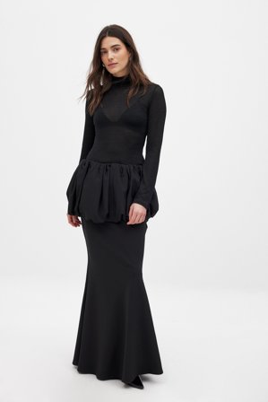 NA-KD ART Puffig kjol - Maxikjolar - Svart - EU 34