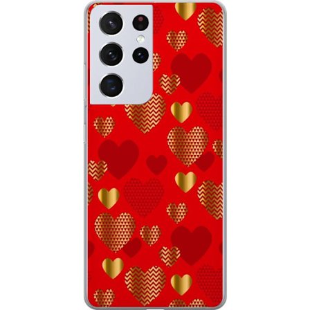 Kompatibelt Mobildeksel til Samsung Samsung Galaxy S21 Ultra 5G GoldenHearts