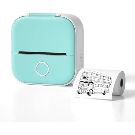 Bærbar Mini Klistermærkeprinter Bluetooth Håndholdt Blækfri Printerenhed Til Øjeblikkelige Fotoklistermærker Etiketter Noter I Blå Grøn Farve