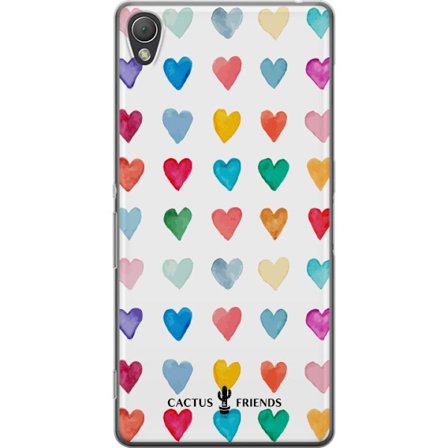 Yhteensopiva Puhelinkuori Sony Sony Xperia Z3 Cactus and Friends - Watercolor Love Grid