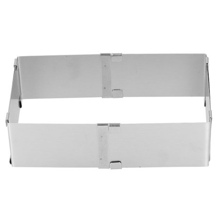 Rostfri Fyrkantig Mousse Ring Justerbar Kakform DIY Bakverktyg 10 till 18cm