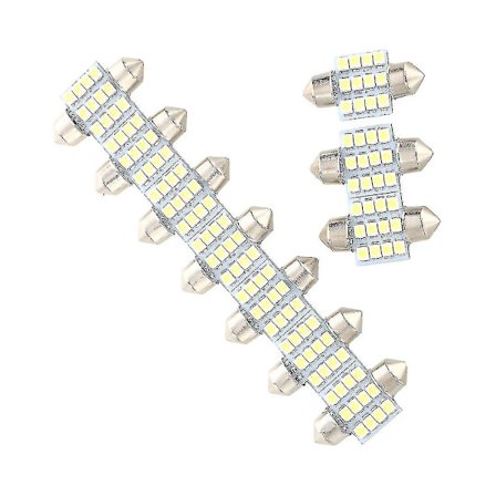 10 X Vita 12 Smd Led Festoon Interiör Kupol Glödlampa Ljus 31mm