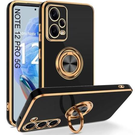 Ringetui til Xiaomi Redmi Note 12 Pro 5G Black Protection Elegant stødsikker blød TPU