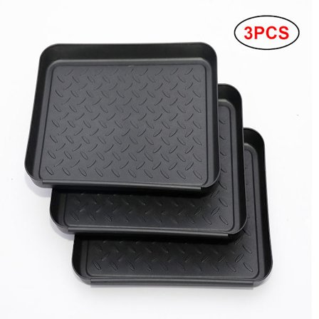 3-pakning Vaskbar Skobakke Multifunksjonell Hageskomatte for Planter Kjæledyr og Verktøy