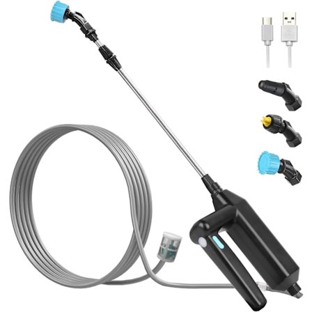 7,4V Elektrisk havesprøjte Elektrisk tag-sprøjte Teleskopisk lancesprøjte Tryksprøjte med 3 dyser 8m slange til vanding af ukrudtsbekæmpelse