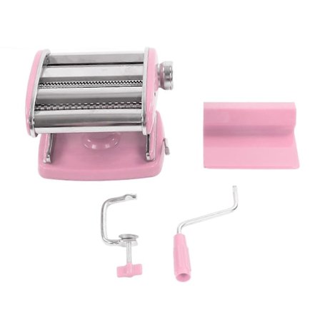 Pastamaskin Sugkopp Type Husholdning Rustfritt Stål Liten Multifunksjonell Nuddelpresse Manuell Nuddelrullemaskin Rosa Sugekopp 2 Kniver