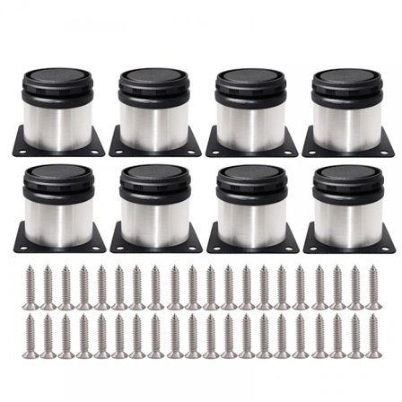 8 stk justerbare skapben, kjøkkenben, rustfritt stål møbler