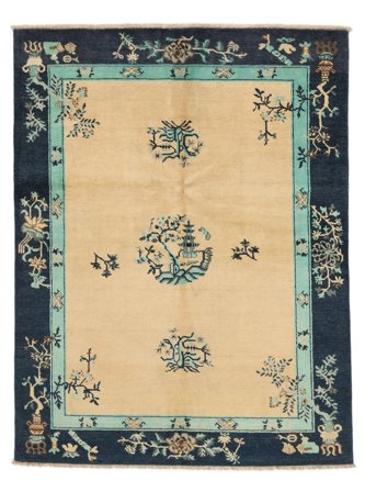 Kazak Fine Mongolian Tæppe 150X193 Orange/Sort Uld, Afghanistan