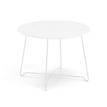 Soffbord, Ø700 mm, vit, vitt stativ