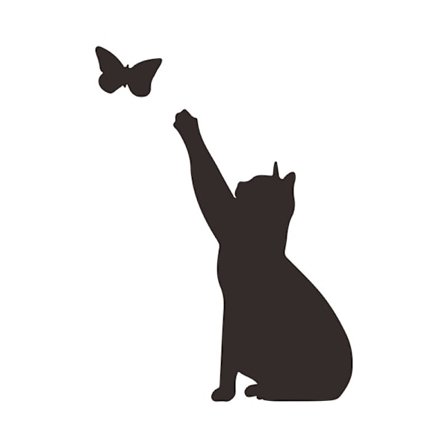 Katt som fanger sommerfugl hjem vinyl vegg klistremerke dekorativ klistremerke veggmaleri kjøkken kjæledyr