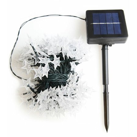 Solcellsstjärn ljusslinga för utomhus, fest, uteplats, bröllop, juldekoration Varm belysning 6,5 m 30 lampor