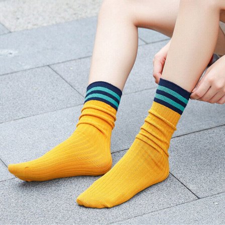 5 pairs of winter women's pure cotton solid color breathable deodorant stockings