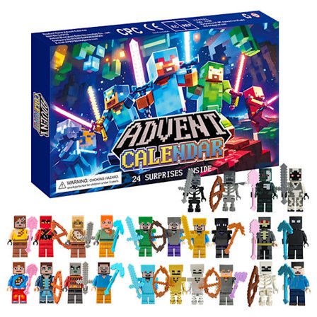 24 Byggeklosser (Ny) Jule Blind Box 24-dagers Digital Nedtelling Leke Barnas Gave Adventskalender