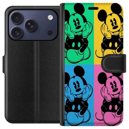 Yhteensopiva Lompakkokotelo Apple iPhone 17 Pro Mickey Mouse pop-taide juliste värikäs Disney retro-sarja piirroselokuva ikoninen hahmo Andy Warholin