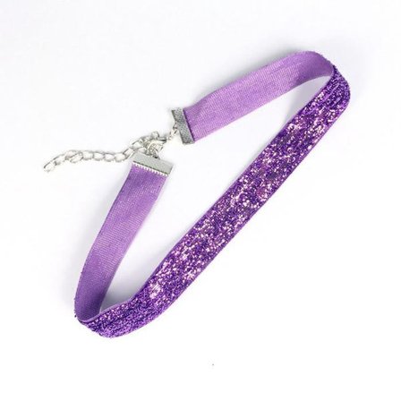 Choker Glitter LILA Rock Punk 90-tal