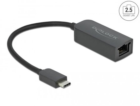Delock nettverksadapter - USB-C 3.2 Gen 1 / Thunderbolt 3 - 2.5GBase-T