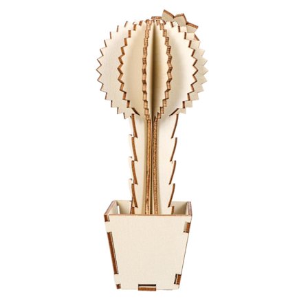 1 sæt gør-det-selv-kaktus-ornament i træ til hjemmet