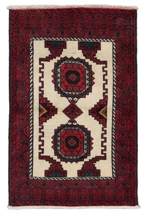 Alfombra Oriental Belouch 93X147 Negro/Naranja (Lana, Persia)