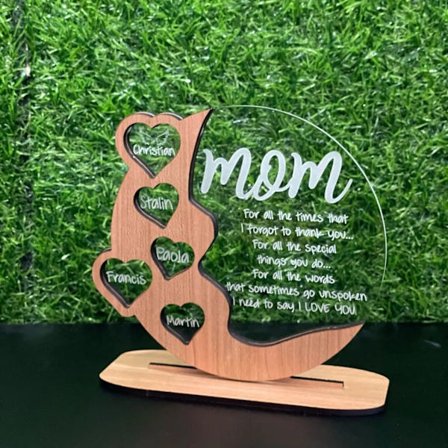 Träprydnad Personlig mors dag present Träprydnad Trähantverk